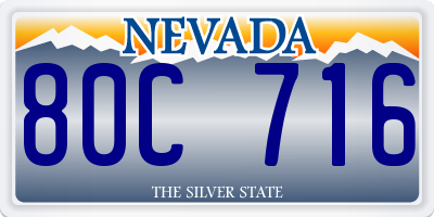 NV license plate 80C716