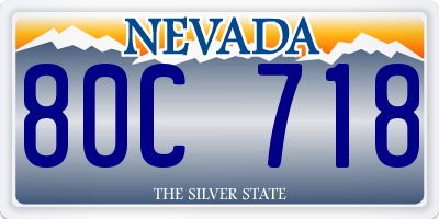 NV license plate 80C718