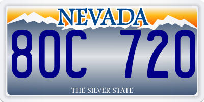 NV license plate 80C720