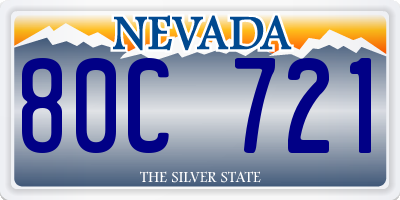 NV license plate 80C721