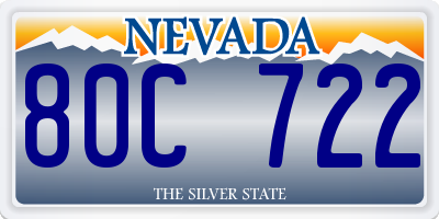 NV license plate 80C722