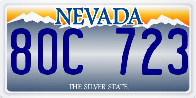 NV license plate 80C723