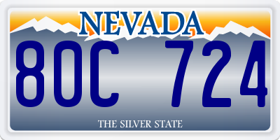 NV license plate 80C724