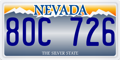 NV license plate 80C726