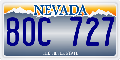 NV license plate 80C727