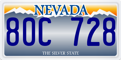 NV license plate 80C728