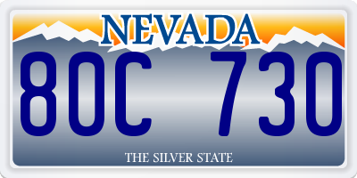 NV license plate 80C730