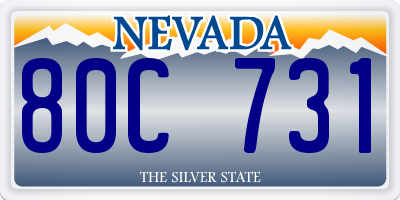 NV license plate 80C731