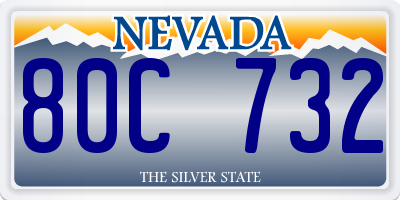 NV license plate 80C732