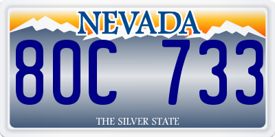 NV license plate 80C733