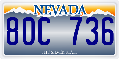 NV license plate 80C736
