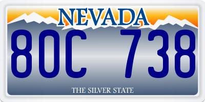 NV license plate 80C738