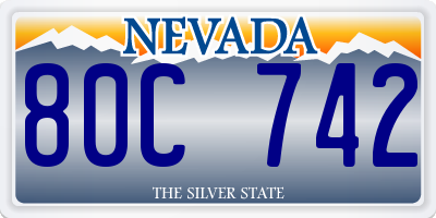 NV license plate 80C742