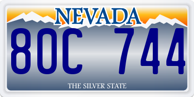 NV license plate 80C744