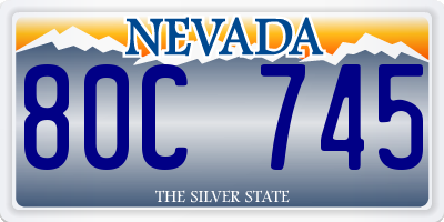 NV license plate 80C745