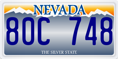 NV license plate 80C748