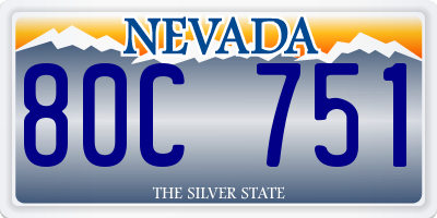 NV license plate 80C751