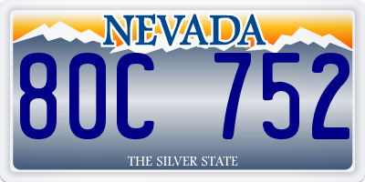 NV license plate 80C752