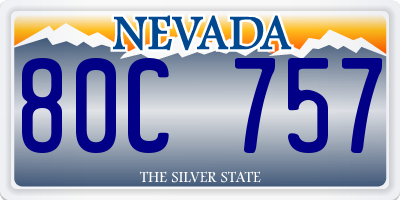 NV license plate 80C757