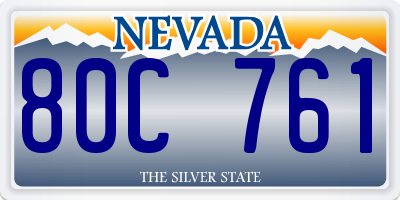 NV license plate 80C761