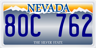 NV license plate 80C762