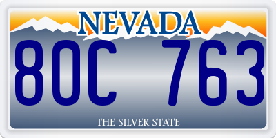 NV license plate 80C763