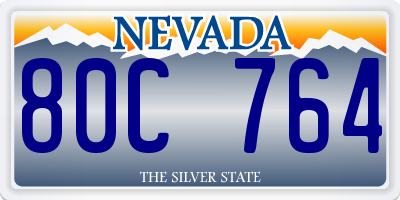 NV license plate 80C764