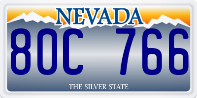 NV license plate 80C766