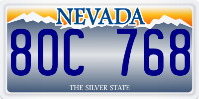 NV license plate 80C768