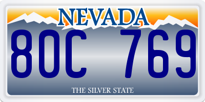 NV license plate 80C769