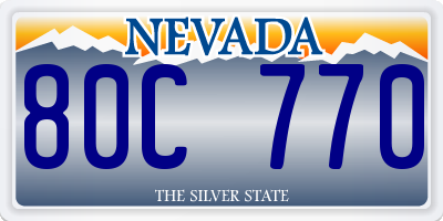 NV license plate 80C770