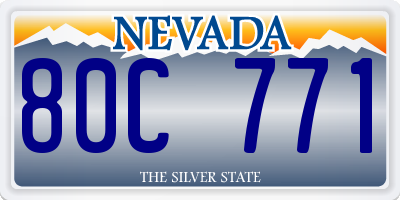 NV license plate 80C771