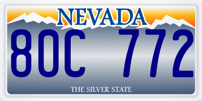 NV license plate 80C772