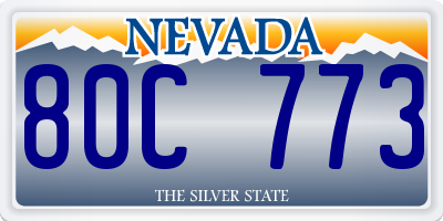 NV license plate 80C773