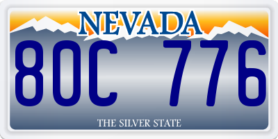 NV license plate 80C776