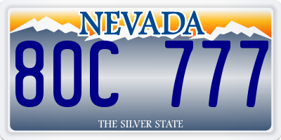 NV license plate 80C777