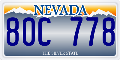 NV license plate 80C778