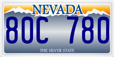 NV license plate 80C780