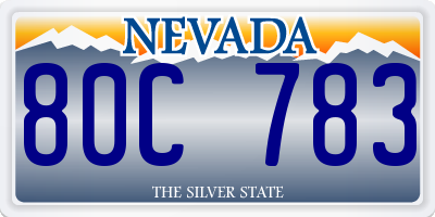 NV license plate 80C783