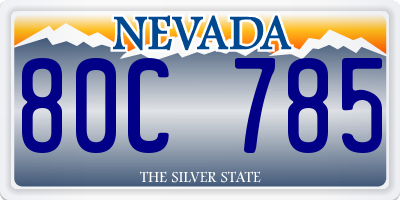 NV license plate 80C785