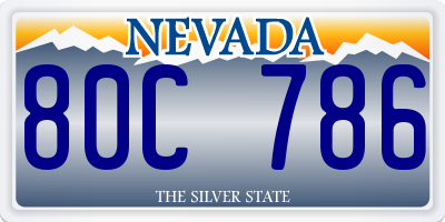 NV license plate 80C786