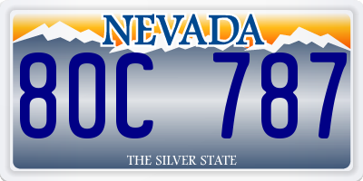 NV license plate 80C787