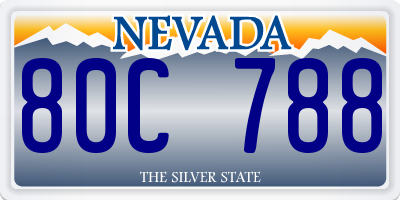 NV license plate 80C788