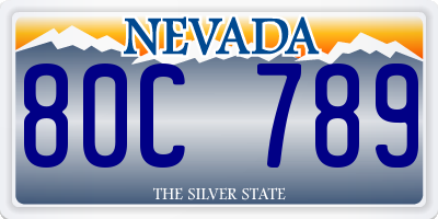 NV license plate 80C789