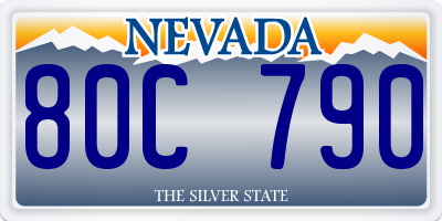 NV license plate 80C790