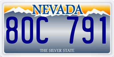 NV license plate 80C791