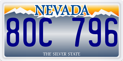 NV license plate 80C796