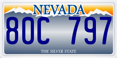 NV license plate 80C797