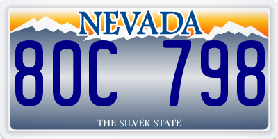 NV license plate 80C798