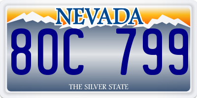 NV license plate 80C799